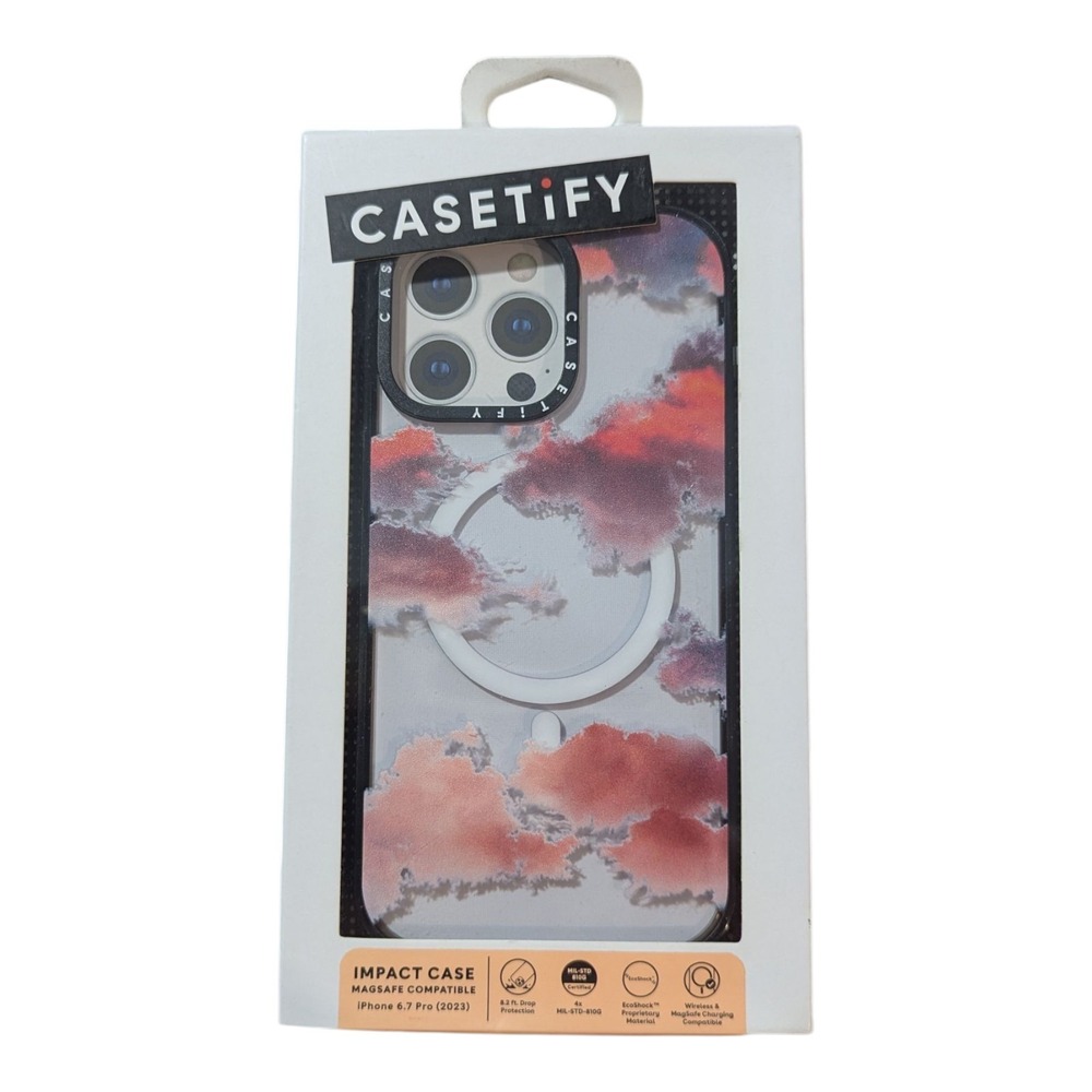 N2. CASETiFY Impact Case with Magsafe for Apple iPhone 15 Pro Max - Clouds
